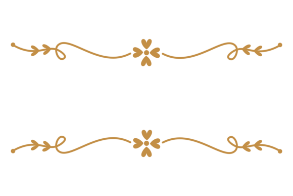 A Gold and White Line with Flowers on It Graphics
