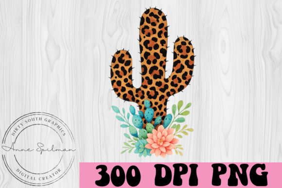 Cheetah Cactus with Flowers Graphics