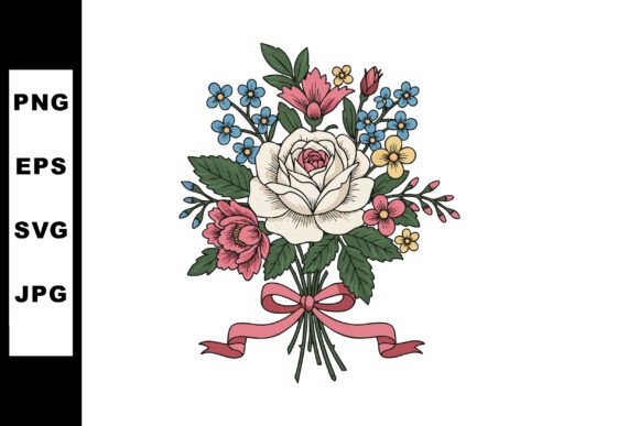 Colorful Bouquet Graphics for Local Branding