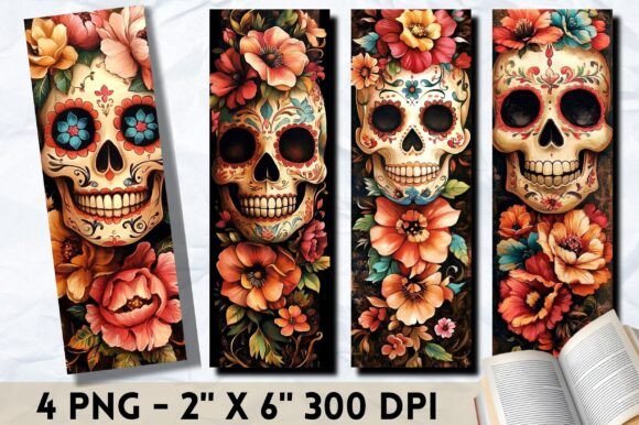 Dark Aesthetic Book Skull and Roses Graphics