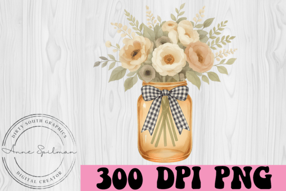 Fall Mason Jar Full of Flowers
