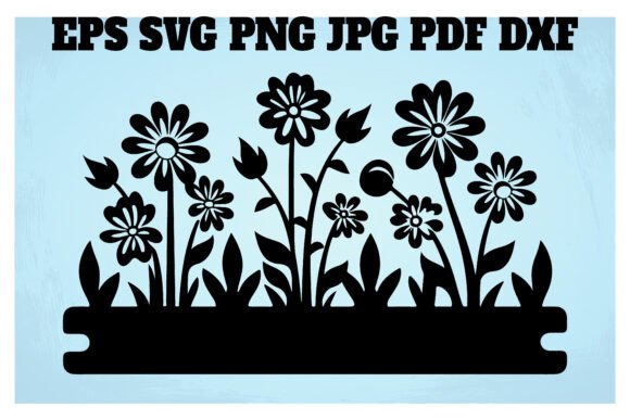 Fence with Flowers Silhouette