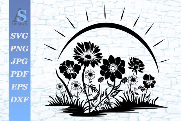Flowers and Sun SVG – A Versatile Graphic for Digital Creators