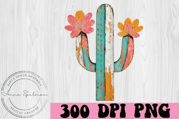 Grunge Cactus Flowers Graphics for Modern Editorial Design
