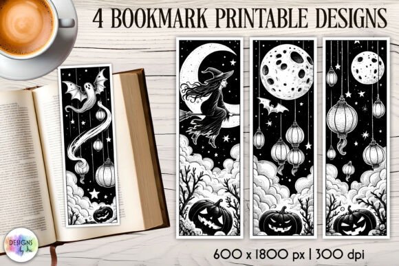 Halloween Bookmarks Gothic Black White Review