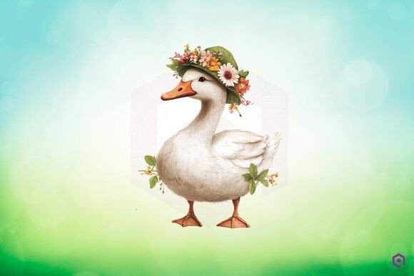 Mama Goose Wearing Bonnet with Flowers 18 Graphics