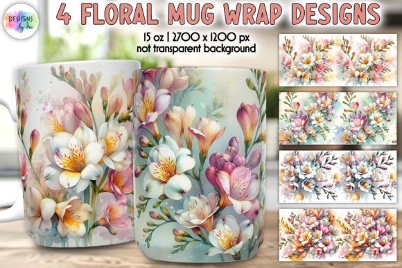 Spring Flowers Mug Wrap, Freesia Flowers