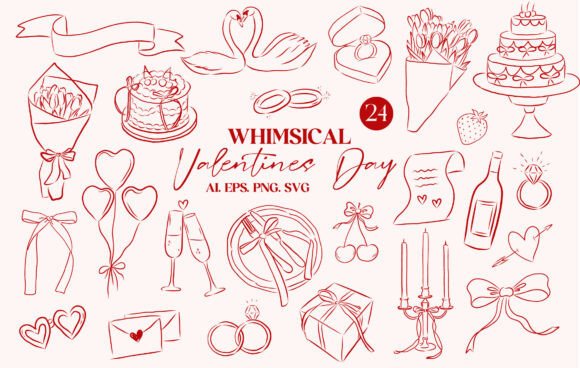 Valentines Clipart: A Romantic Graphic Asset for Editorial Use